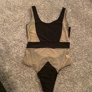 Black mesh swimsuit